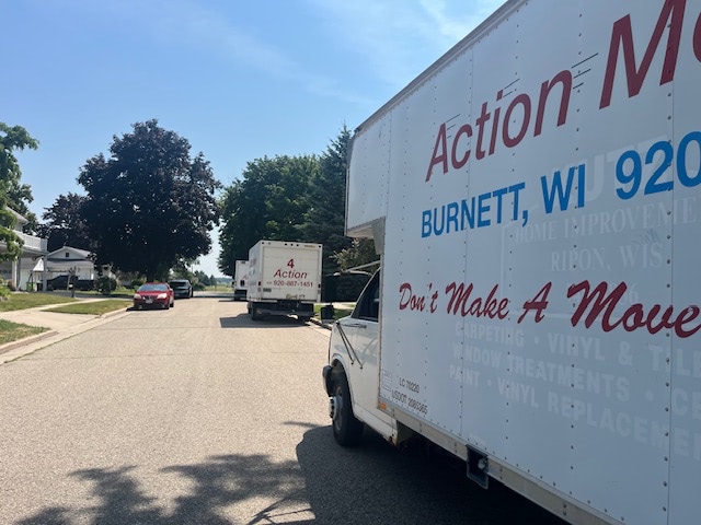 Ramp running from a home down to an Action Moving truck