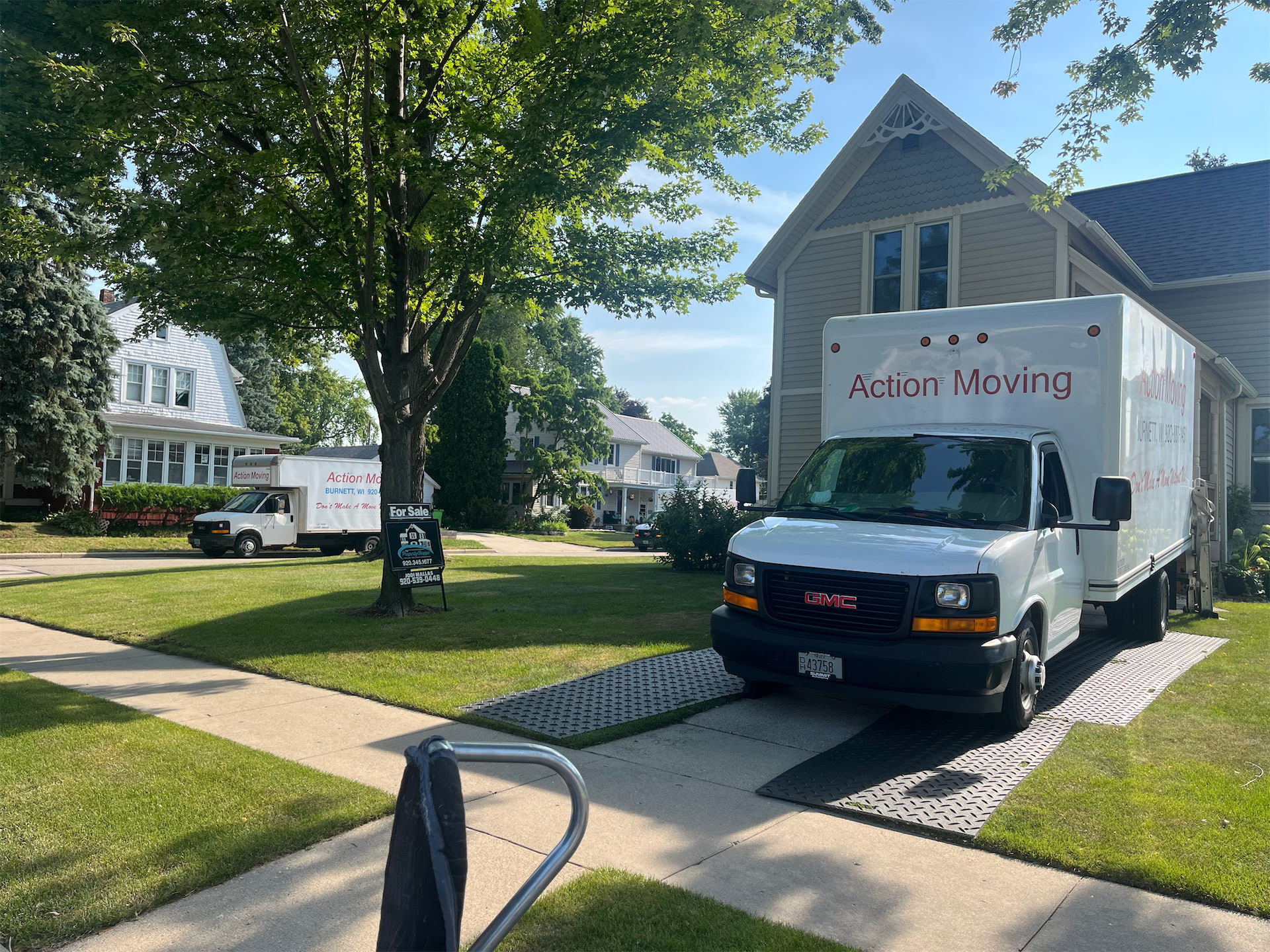 A moving truck parked outdoors